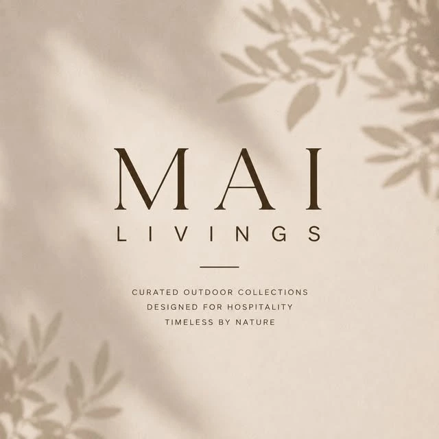 MAI LIVINGS brand artwork in neutral earth tones